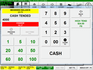 Touch Screen POS Software, Enter payment amount