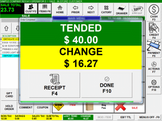 Touch Screen POS Software, Finish the sale